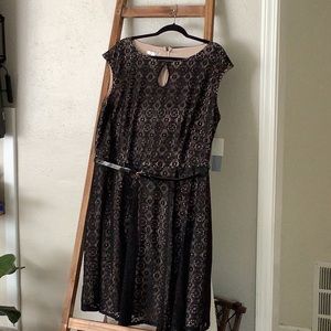 Size 20 women’s black nude dress with belt